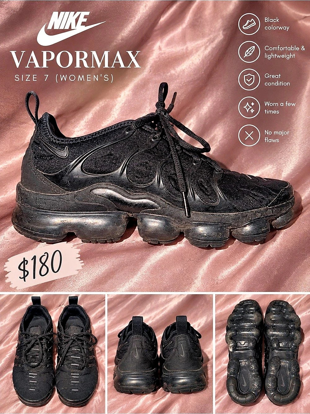 Nike Air VaporMax Black Women's US 7
